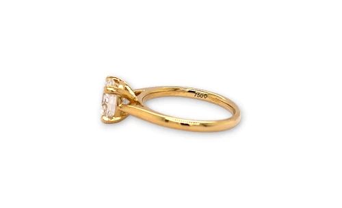 2.02ct Lab Grown Diamond & 18ct Gold Solitaire Ring 4.32g