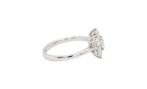 1.31ct Natural Diamond & 18ct White Gold Cluster Ring 3.8g