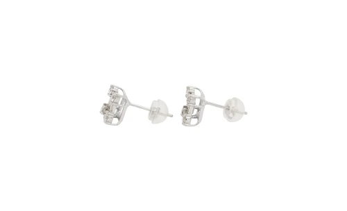 0.60ct Natural Diamond & 18ct White Gold 7.0mm Fancy Stud Earrings 1.45g