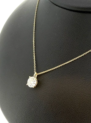 0.75ct Lab Grown Diamond & 9ct Gold Solitaire Diamond Pendant 16/18 Inch