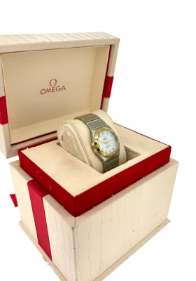 Omega Constellation 28mm - 18ct Gold & Stainless Steel- Mother of Pearl & Diamond 2019 Box & Papers