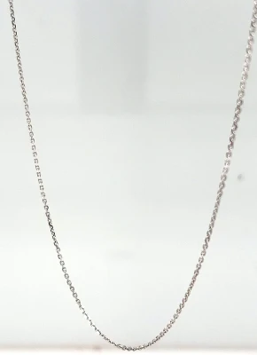 9ct White Gold 0.8mm Traditional Curb Chain 16/18 Inch