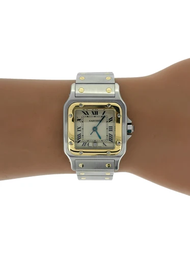 Cartier 29mm Santos Galbee - 18ct Gold & Stainless (Steel Circa 2010) Model: 1566