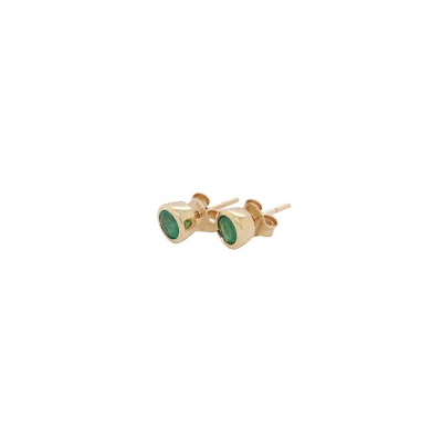 0.84ctEmerald & 9ct Gold Stud Earrings 1.0g
