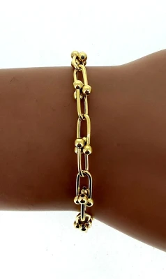 9ct Gold Fancy Link 6.0mm Bracelet 7.5Inch