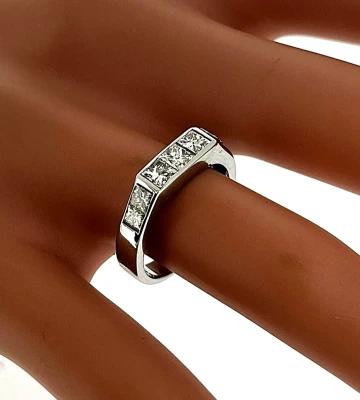 1.00ct Diamond & Platinum Fancy Eternity/Wedding Band 5.1g