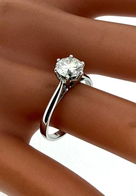 1.11ct Diamond & 18ct White Gold Solitaire Ring 3.0g