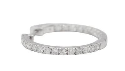 2.00ct Natural Diamond & 10ct White Gold Hoop Earrings ( 26.5mm x 2.5mm) 5.92g