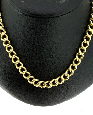 9ct Gold 6.1mm Deep Linked Curb Chain 22 Inch 19.7g