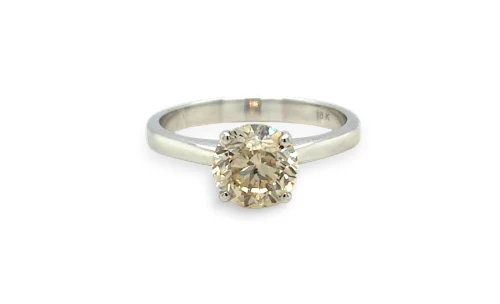 2.02ct Natural Diamond & 18ct White Gold Solitaire Ring 4.18g