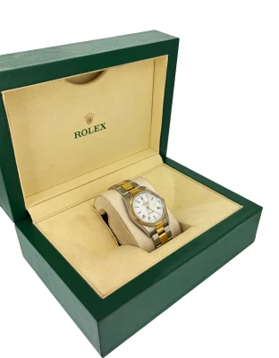 Rolex 34mm Oyster Perpetual Date- 18ct Gold & Stainless Steel 1995 Box & Papers