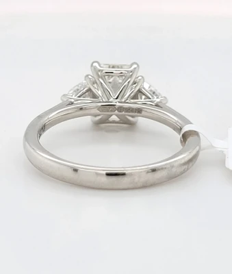1.99ct Lab Grown Diamond & Platinum Trilogy Ring 5.6g Size M