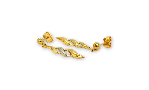 9c Yellow & White Gold Fancy Drop Earrings 1.6g