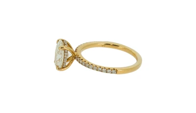 1.94ct Lab Grown Diamond & 9ct Gold Solitaire Ring ( Hidden Halo) 2.6g Size M