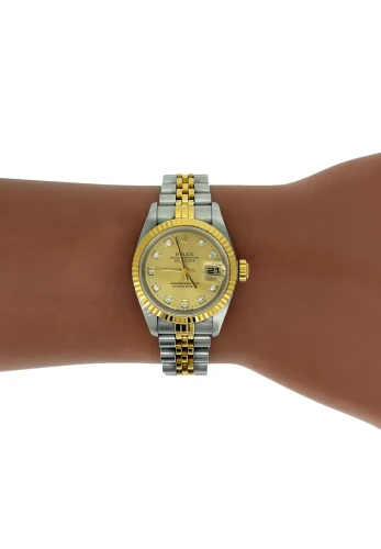Rolex 26mm Datejust -DIAMOND 18ct Gold & Stainless Steel 1999 Box & Papers Model: 69173