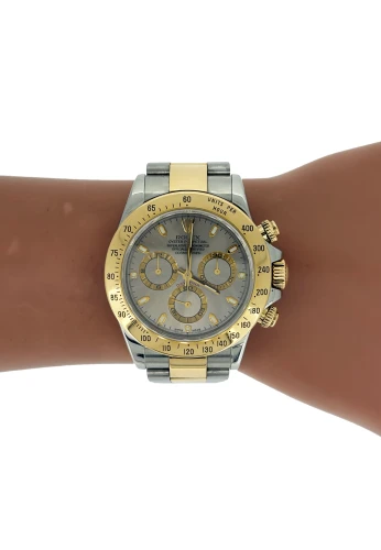 Rolex 40mm Daytona Cosmograph Slate Grey (2003 Box & Papers) 18ct Gold/Stainless Steel Model:116523