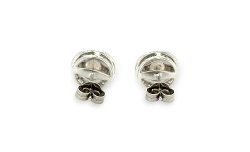 2.90ct Natural Diamond & 9ct White Gold 11.0mm Halo/Stud Earrings 3.37g
