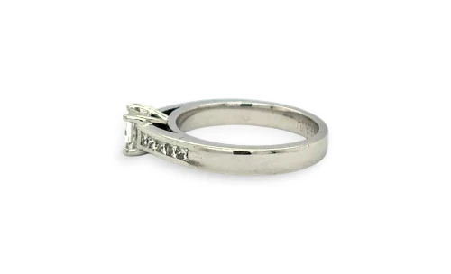 0.50ct Natural Princess Cut Diamond & 18ct White Gold Solitaire Ring 4.2g