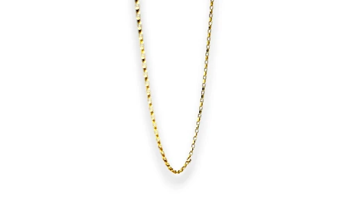 Solid 9ct Gold 1.3mm Diamond Cut Belcher Chain - 16Inch 1.58g