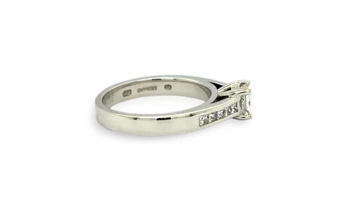 0.50ct Natural Princess Cut Diamond & 18ct White Gold Solitaire Ring 4.2g