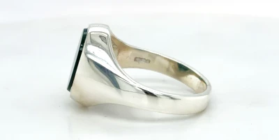 Sterling Silver & Blood Stone Signet Ring 6.7g