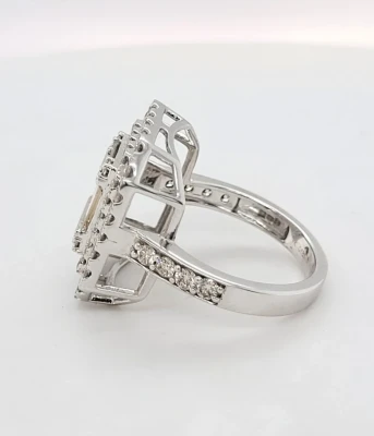2.55ct Diamond & 9ct White Gold Halo Cluster Dress Ring 6.1g