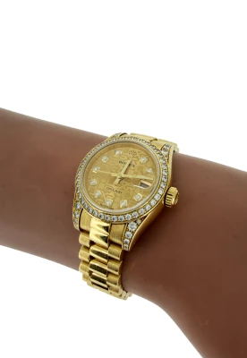 Rolex 26mm Datejust- Factory set Diamonds & 18ct Gold 2007 Box & papers Model: 179158