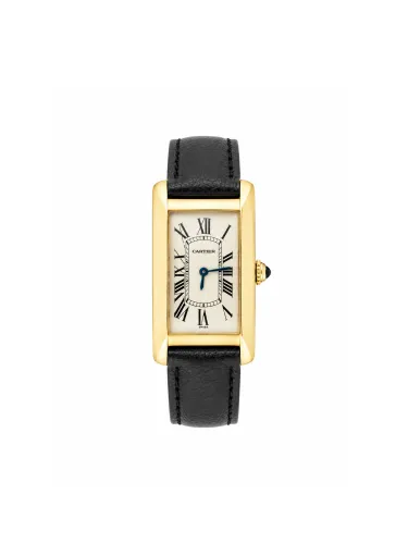 Cartier Tank Americaine 18ct Gold & Leather _Year Circa 2000 ( 22.0mm x 41.5mm) Model: 1720-1