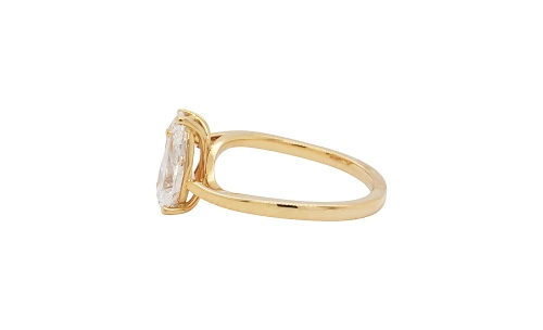 2.45ct Lab Grown Double Diamond & 18ct Gold Solitaire Ring 3.8g
