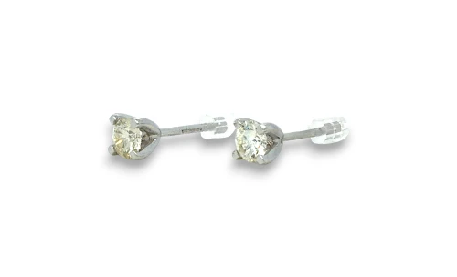 0.50ct Natural Diamond 9ct White Gold 4.3mm Stud Earrings 1.04g