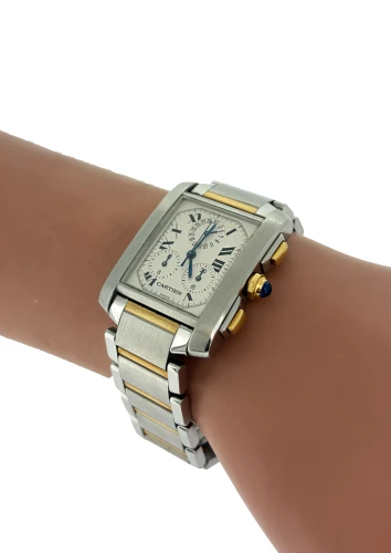 Cartier Tank Francaise Chronograph - 18ct Gold & Stainless Steel (1998 Box & Papers) Model: 2303