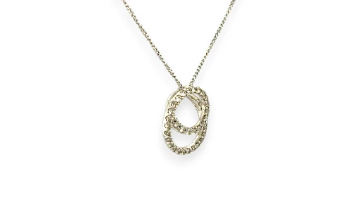 0.25ct Natural Diamond & 18ct White Gold Swirl Pendant (13.0 x 13.0 x5.5mm) 1.4g
