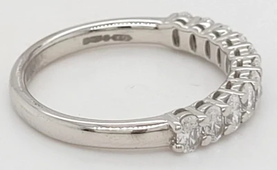 0.80ct Oval Cut Diamond & Platinum Wedding/Eternity Band  4.0g