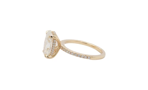 3.99ct Lab Grown Diamond & 9ct Gold Solitaire Ring HIDDEN HALO 3.67g
