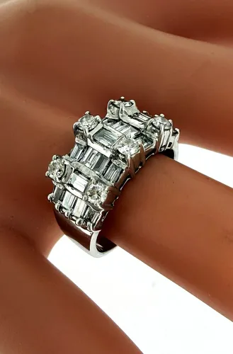 1.25ct Natural Diamond & 18ct White Gold Dress Ring 7.2g