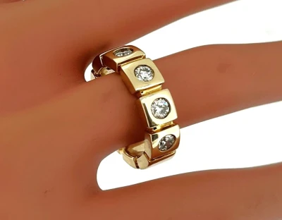 0.75ct Diamond & 9ct Rose Gold 6mm Section Band 9.2g