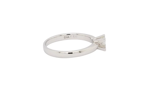 0.50ct Diamond & 18ct White Gold Solitaire Ring 3.6g Size Q