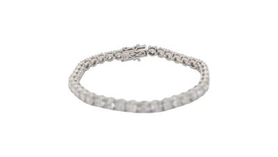 13.41ct Lab Grown Diamond & 9ct White Gold Tennis Bracelet 7.5 Inch 14.09g