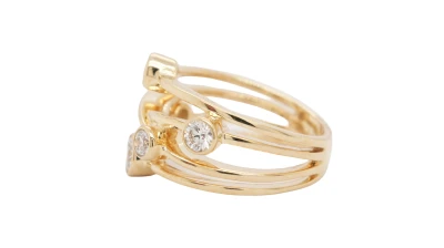 0.70ct Lab Grown Diamond & 9ct Gold 4 Tier Dress Ring -5.78g