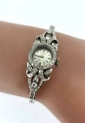 Vintage Rolex 15mm Precision Watch (year 1952) 18ct/14ct White Gold & Diamond