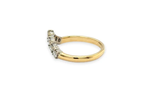 0.70ct Natural Diamond & 18ct Gold 2.7mm Wishbone Wedding/Eternity Ring 3.23g