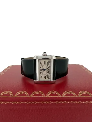 Cartier Tank Divan Stainless Steel/Leather Circa 2008
