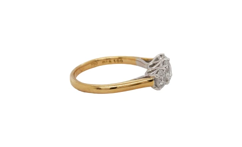 1.00ct Natural Diamond & 18ct Gold Trilogy/Eternity Ring - 2.8g
