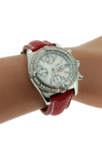 Breitling 39mm Cockpit Automatic -Diamond Bezel (2011 Box & Papers) Stainless Steel & Leather - Model: A13358