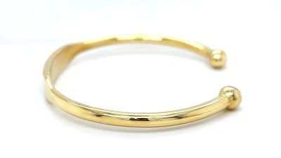 Solid 9ct Gold 7.5mm Torque Bangle 23.4g 7.5Inch