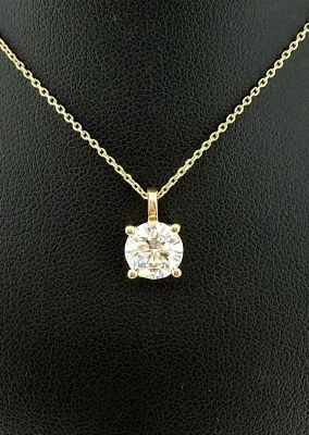 1.50ct Lab Grown Diamond & 9ct Gold Solitaire Pendant 16/18 Inch