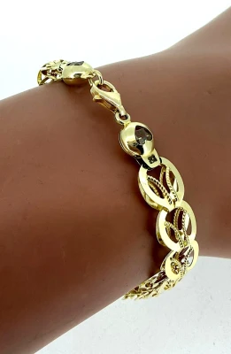 9ct Gold Fancy 8.5mm Bracelet 7.5inch
