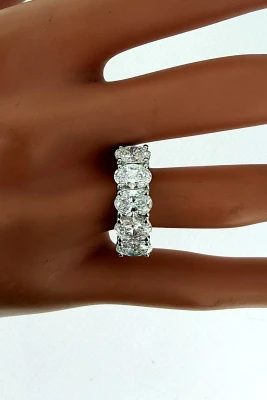 3.26ct Lab Grown Diamond & Platinum 5 Stone Eternity/Dress Ring 5.86g