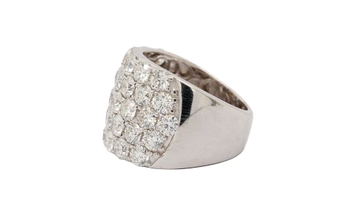 3.90ct Natural Diamond & 18ct White Gold Dress Ring 10.62g