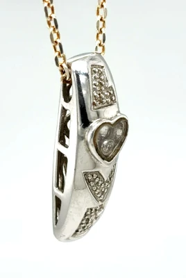 0.10ct Diamond & 9ct White Gold LOVE Pendant (27 x 8.0 x 7.1mm ) 3.95g